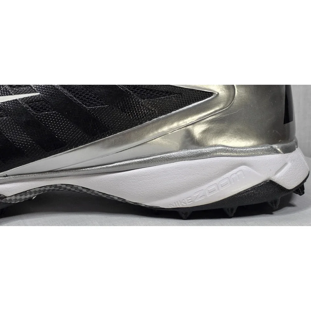 Nike Zoom Vapor Pro Mid Turf Football‎ Cleats Silver Black 527879-010 Mens 17